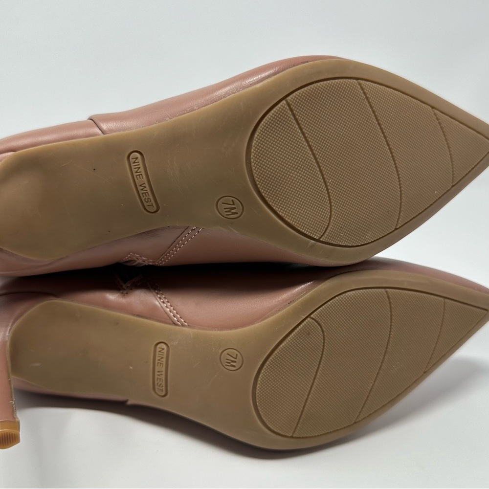 Nine West NWOT Womens Pink Farrah Pointed Toe Stiletto Booties size 7 7.5 - Picture 11 of 12